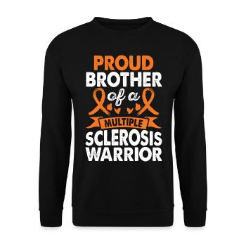 Brother of Multiple Sclerosis Warrior Awareness - Unisex Sweatshirt - black - Front - Alina (178cm) & Michal (187cm)