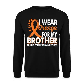 Apply Orange for Brother Month to the - Unisex Sweatshirt - black - Front - Alina (178cm) & Michal (187cm)