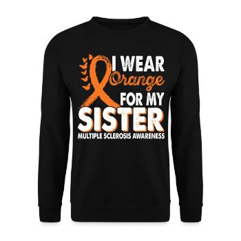 Wear orange for the Sister Multiple - Unisex Sweatshirt - black - Front - Alina (178cm) & Michal (187cm)