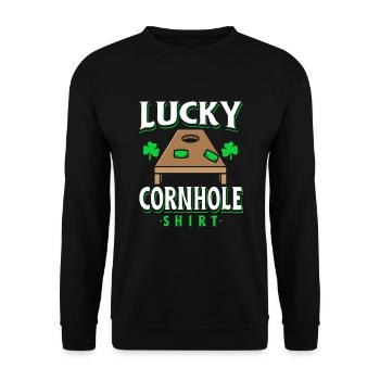 Lucky Cornhole Shirt - Unisex Sweatshirt - black - Front - Alina (178cm) & Michal (187cm)