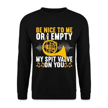 Horn Brass Instrument - Unisex Sweatshirt - black - Front - Alina (178cm) & Michal (187cm)