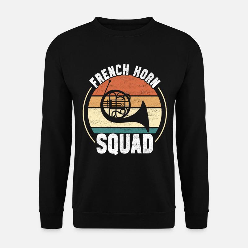 Horn Blechblasinstrument - Unisex Pullover - Schwarz