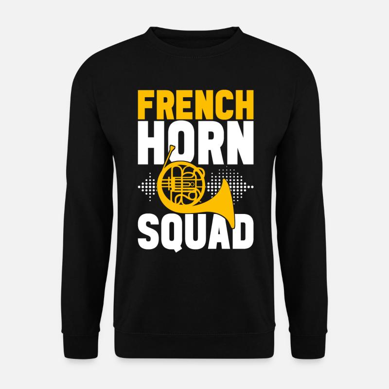 Horn Blechblasinstrument - Unisex Pullover - Schwarz