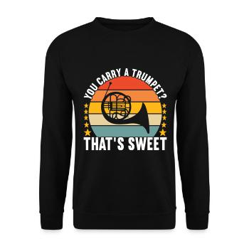 Horn Brass Instrument - Unisex Sweatshirt - black - Front - Alina (178cm) & Michal (187cm)