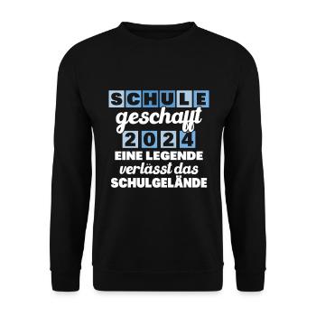 Abschlussabschluss Realschule Grundschule 2024 - Unisex Pullover - Schwarz - Vorne - Alina (178cm) & Michal (187cm)
