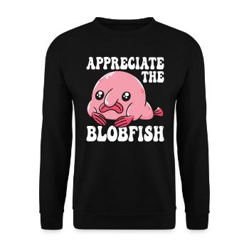 Appreciate the Blobfish owner Blobfishes - Unisex Sweatshirt - black - Front - Alina (178cm) & Michal (187cm)