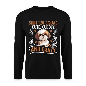 Shih Tzu Squad mignon, câlin et fou - Sweat-shirt Unisexe - noir - Devant - Alina (178cm) & Michal (187cm)