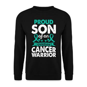 Son of Ovarian Cancer Warrior Awareness Month - Unisex Sweatshirt - black - Front - Alina (178cm) & Michal (187cm)