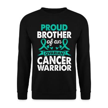 Brother Of Ovarian Cancer Warrior Awareness Month - Unisex Sweatshirt - black - Front - Alina (178cm) & Michal (187cm)