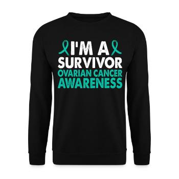 Ovarian Cancer Awareness Month for - Unisex Sweatshirt - black - Front - Alina (178cm) & Michal (187cm)