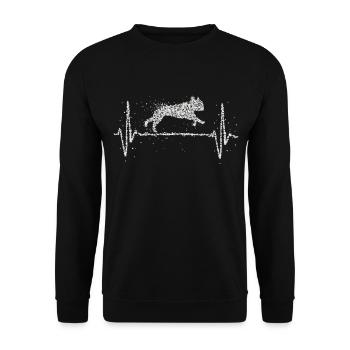 Frenchie French Bulldog Heartbeat Agility - Unisex Sweatshirt - black - Front - Alina (178cm) & Michal (187cm)