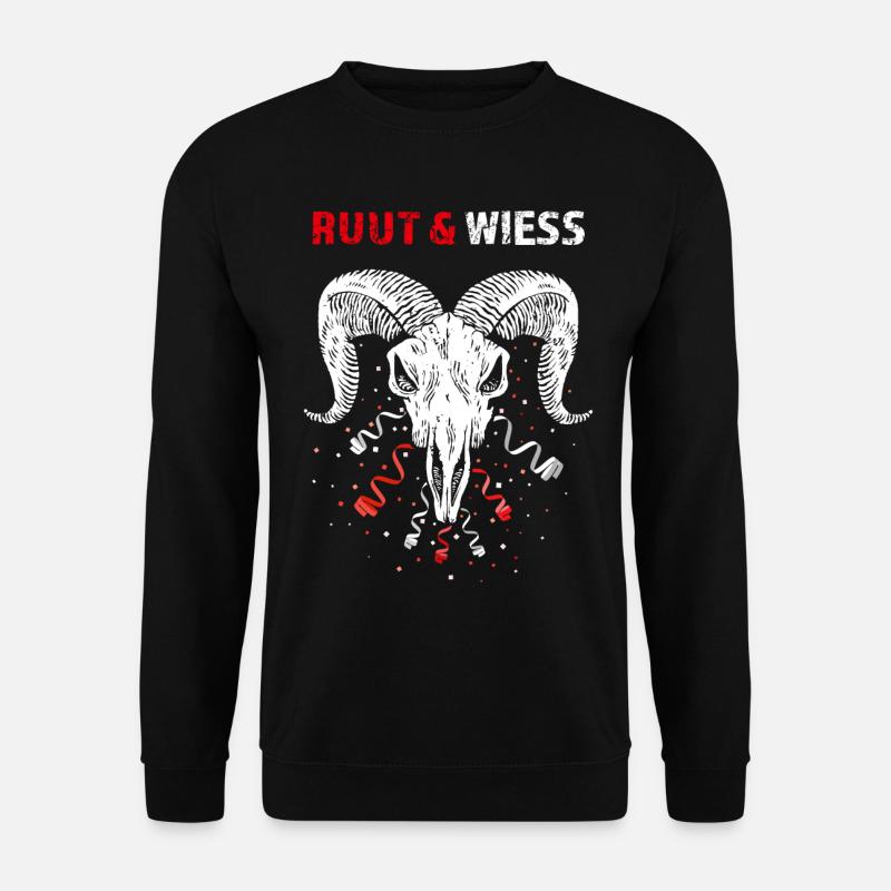 Rut un Wiess Kölner Karneval Geißbock Rot Weiß - Unisex Pullover - Schwarz