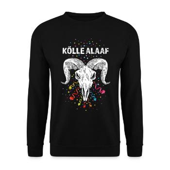 Kölle Alaaf Kölner Karneval Konfetti 5. Jahreszeit - Unisex Pullover - Schwarz - Vorne - Alina (178cm) & Michal (187cm)
