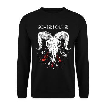 Echter Kölner Köln Cologne Colonia Kölle Geißbock - Unisex Pullover - Schwarz - Vorne - Alina (178cm) & Michal (187cm)