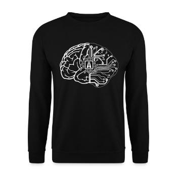 Artificial Intelligence Brain - Unisex Pullover - Schwarz - Vorne - Alina (178cm) & Michal (187cm)