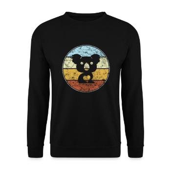 Koala Bear Retro - Unisex Sweatshirt - black - Front - Alina (178cm) & Michal (187cm)