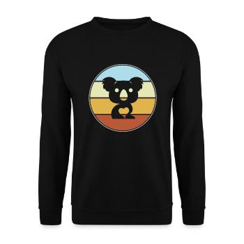 Koala Bear Retro - Unisex Sweatshirt - black - Front - Alina (178cm) & Michal (187cm)