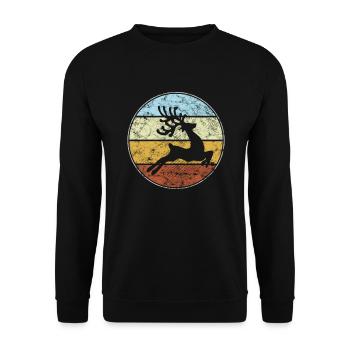 Moose Retro - Sweat-shirt Unisexe - noir - Devant - Alina (178cm) & Michal (187cm)