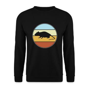 Maus retro - Unisex Pullover - Schwarz - Vorne - Alina (178cm) & Michal (187cm)