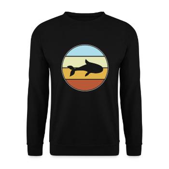 Fish Retro - Unisex Sweatshirt - black - Front - Alina (178cm) & Michal (187cm)