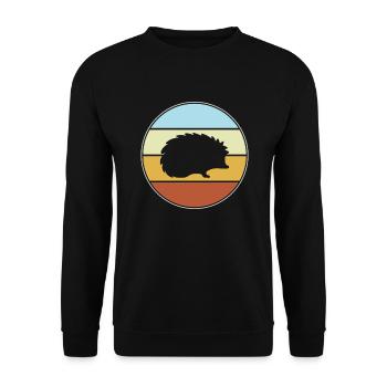 Igel Retro - Unisex Pullover - Schwarz - Vorne - Alina (178cm) & Michal (187cm)