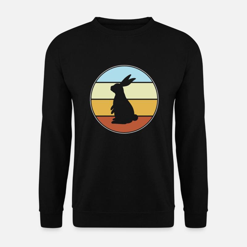 Hase retro - Unisex Pullover - Schwarz