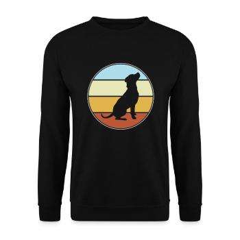 Hund Retro - Unisex Pullover - Schwarz - Vorne - Alina (178cm) & Michal (187cm)