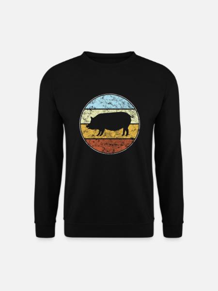 Cochon Rétro - Sweat-shirt Unisexe - noir