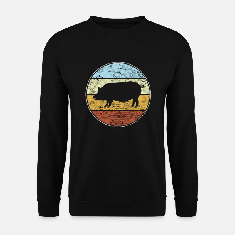 Schwein Retro - Unisex Pullover - Schwarz