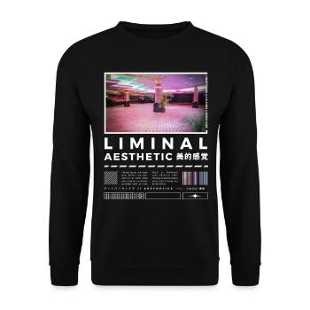 Liminal Spaces Retro 80s & 90s Backrooms Vaporwave - Unisex Sweatshirt - black - Front - Alina (178cm) & Michal (187cm)