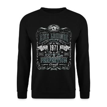 Né en 1971 Année de naissance Une légende Anniversaire - Sweat-shirt Unisexe - noir - Devant - Alina (178cm) & Michal (187cm)