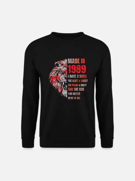 1989 Birthday Lion made in - Unisex Sweatshirt - black