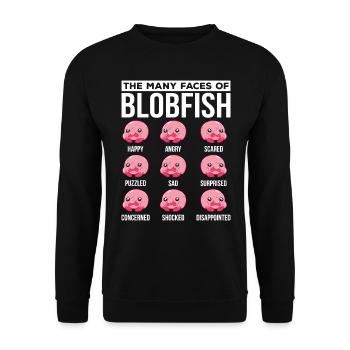 Viele Gesichter Des Blobfish-besitzers Blobfishes - Unisex Pullover - Schwarz - Vorne - Alina (178cm) & Michal (187cm)