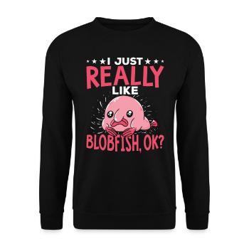 Really Like Blobfish Owners Blobfishes - Unisex Sweatshirt - black - Front - Alina (178cm) & Michal (187cm)