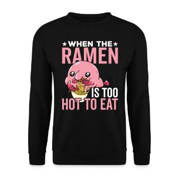 Ramen-esser-blobfish-besitzer - Unisex Pullover - Schwarz - Vorne - Alina (178cm) & Michal (187cm)