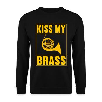 Horn Brass Instrument - Unisex Sweatshirt - black - Front - Alina (178cm) & Michal (187cm)