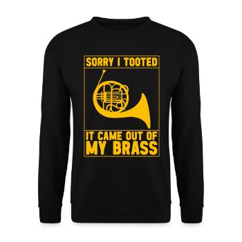 Horn Brass Instrument - Unisex Sweatshirt - black - Front - Alina (178cm) & Michal (187cm)
