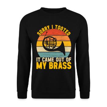 Horn Blechblasinstrument - Unisex Pullover - Schwarz - Vorne - Alina (178cm) & Michal (187cm)