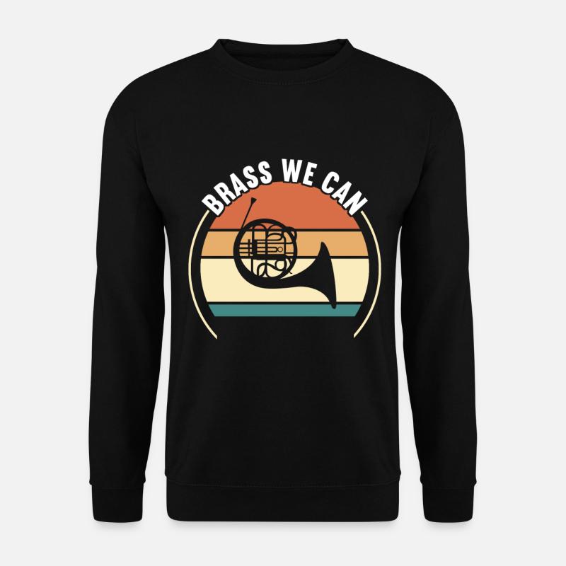 Horn Blechblasinstrument - Unisex Pullover - Schwarz