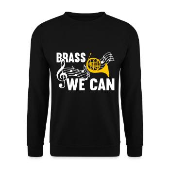 Horn Brass Instrument - Unisex Sweatshirt - black - Front - Alina (178cm) & Michal (187cm)