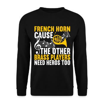 Cuivre à cor - Sweat-shirt Unisexe - noir - Devant - Alina (178cm) & Michal (187cm)