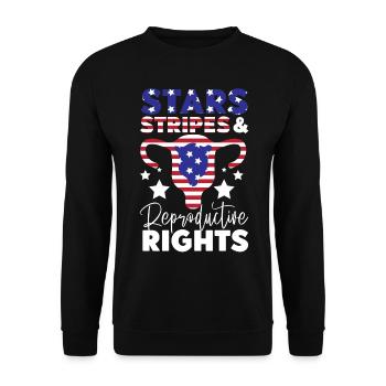 Étoiles féministes du drapeau américain - Sweat-shirt Unisexe - noir - Devant - Alina (178cm) & Michal (187cm)