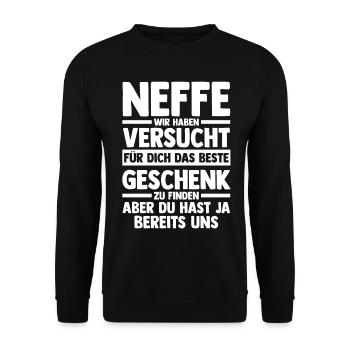 Neffe - Unisex Pullover - Schwarz - Vorne - Alina (178cm) & Michal (187cm)