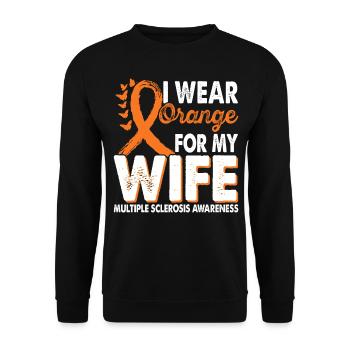 Wear orange for awareness of multiple - Unisex Sweatshirt - black - Front - Alina (178cm) & Michal (187cm)