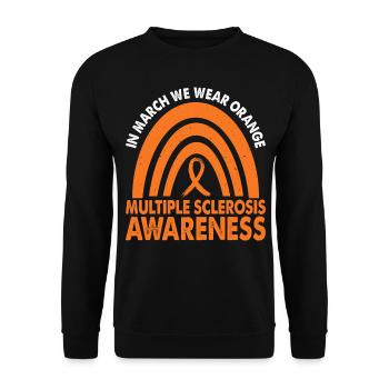 In March we wear orange multiple sclerosis - Unisex Sweatshirt - black - Front - Alina (178cm) & Michal (187cm)