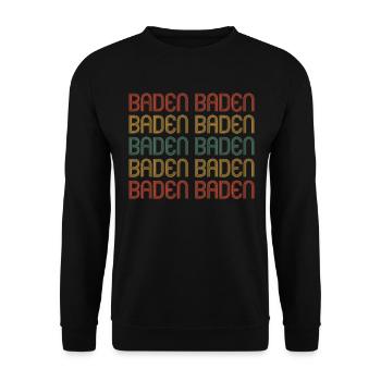 Baden Badenerin Baden Badener Baden Baden - Unisex Pullover - Schwarz - Vorne - Alina (178cm) & Michal (187cm)