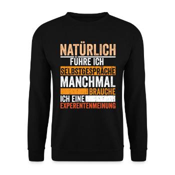 Natürlich führe ich Selbstgespräche - Unisex Pullover - Schwarz - Vorne - Alina (178cm) & Michal (187cm)