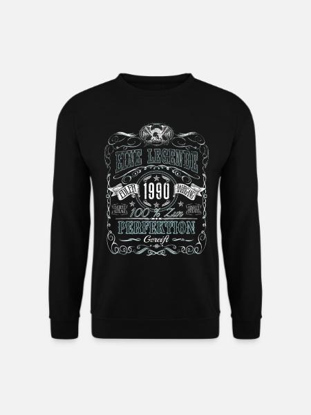 Jahrgang 1990 Geburtsjahr Eine Legende Geburtstag - Unisex Pullover - Schwarz