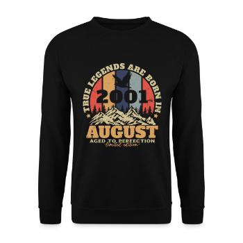 August 2001 Vintage Birthday Retro - Unisex Sweatshirt - black - Front - Alina (178cm) & Michal (187cm)
