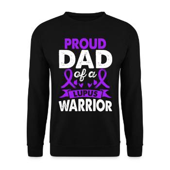 Papa Of Lupus Warrior Awareness Month Lila Band - Unisex Sweatshirt - black - Front - Alina (178cm) & Michal (187cm)